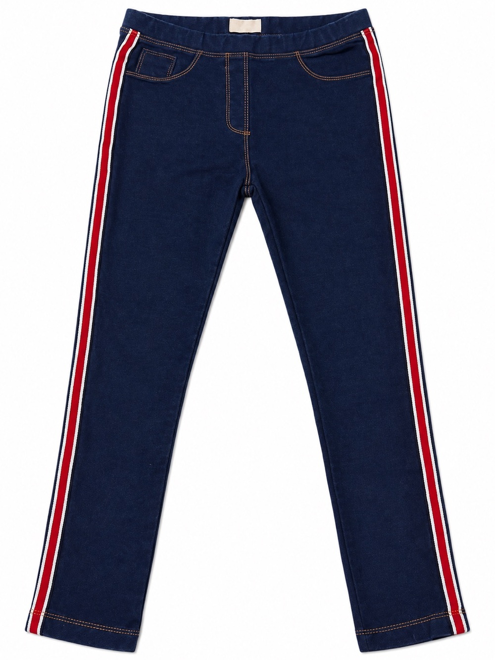 Zara Kids Jean Leggings with Red & White Side Stripe